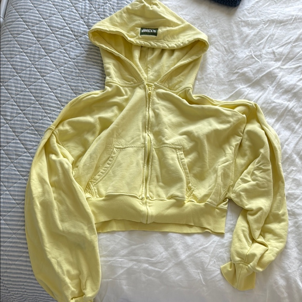 Yellow Daily Drills Cropped Hoodie